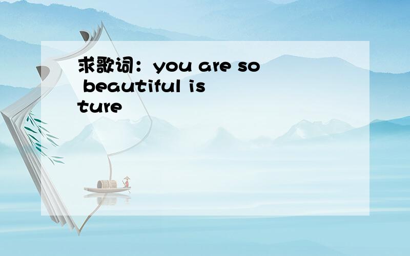 求歌词：you are so beautiful is ture