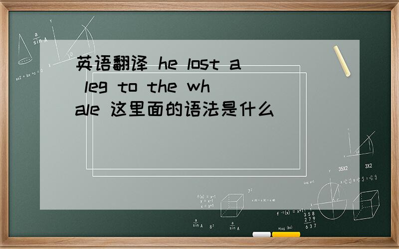 英语翻译 he lost a leg to the whale 这里面的语法是什么