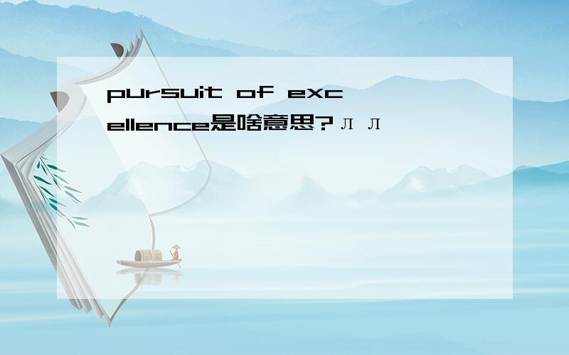 pursuit of excellence是啥意思?лл