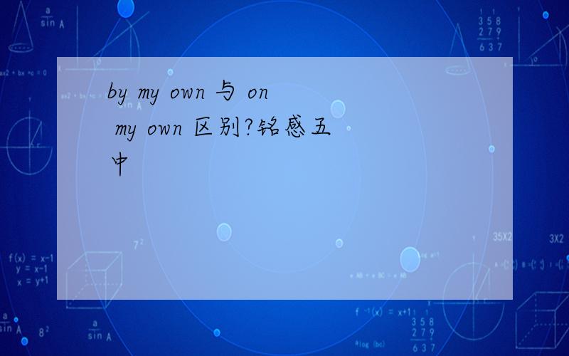 by my own 与 on my own 区别?铭感五中