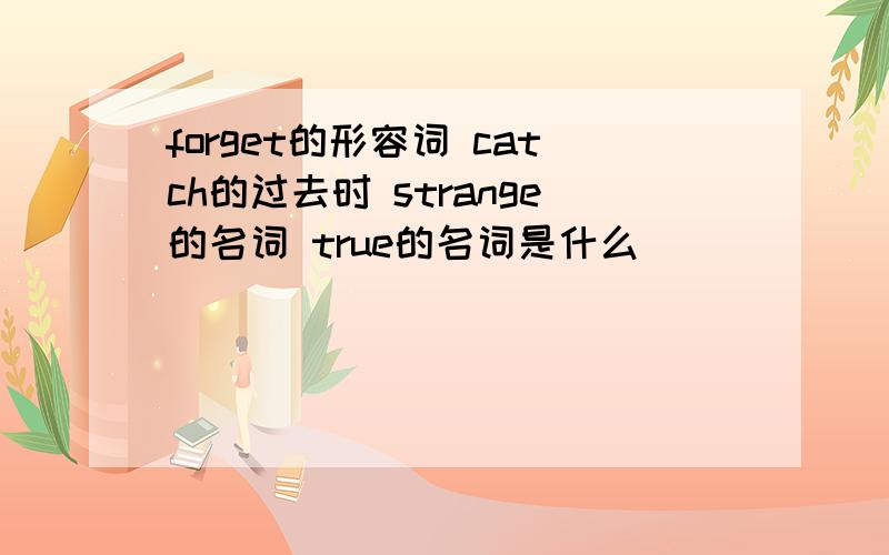 forget的形容词 catch的过去时 strange的名词 true的名词是什么