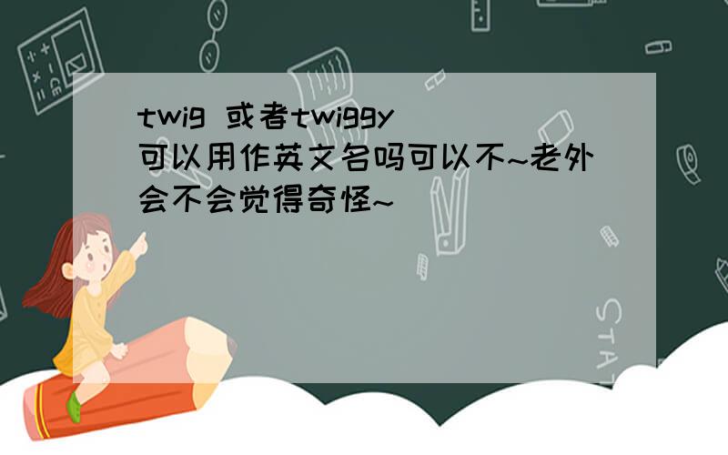 twig 或者twiggy 可以用作英文名吗可以不~老外会不会觉得奇怪~