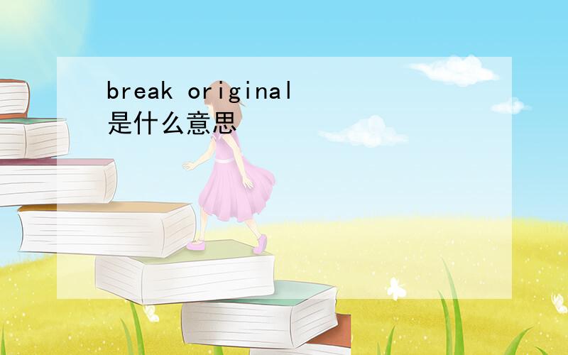 break original是什么意思