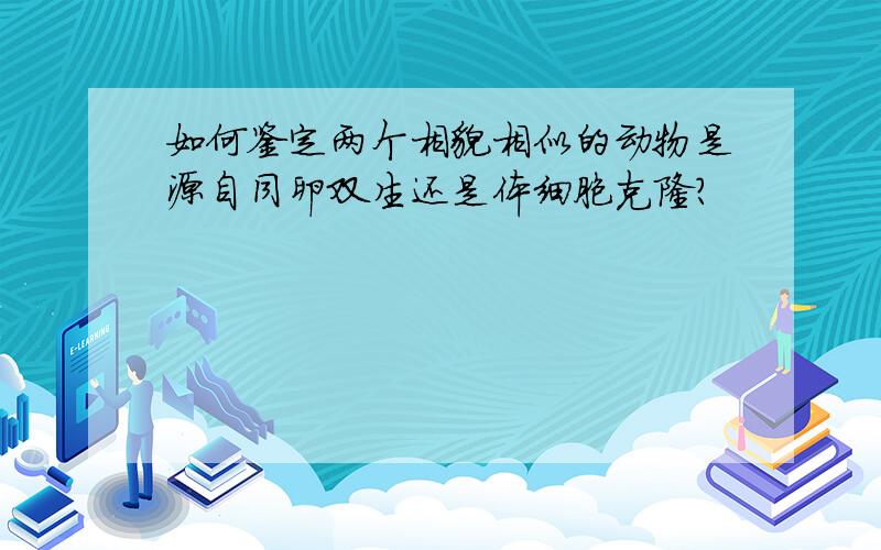 如何鉴定两个相貌相似的动物是源自同卵双生还是体细胞克隆?