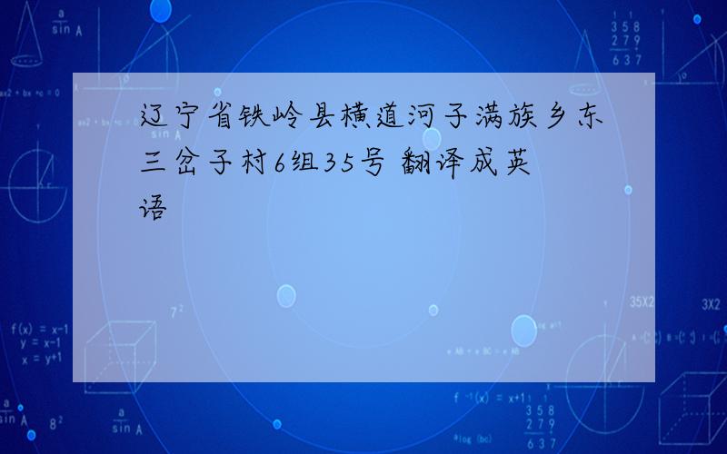 辽宁省铁岭县横道河子满族乡东三岔子村6组35号 翻译成英语