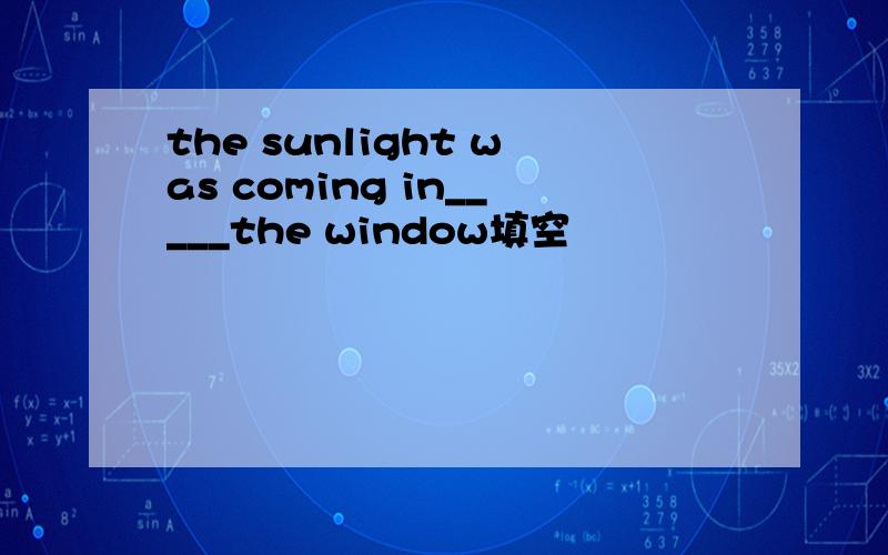 the sunlight was coming in_____the window填空