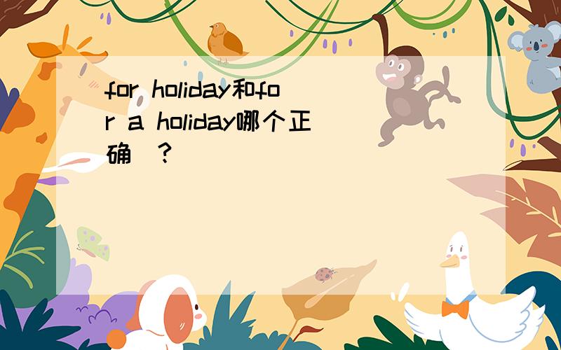 for holiday和for a holiday哪个正确✅?