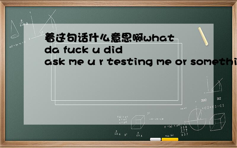 着这句话什么意思啊what da fuck u did ask me u r testing me or something else