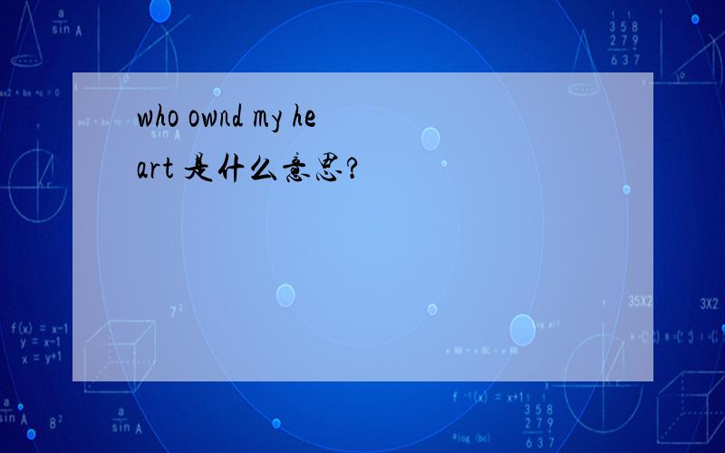 who ownd my heart 是什么意思?