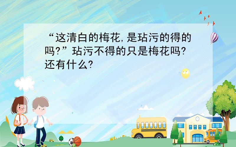 “这清白的梅花,是玷污的得的吗?”玷污不得的只是梅花吗?还有什么?