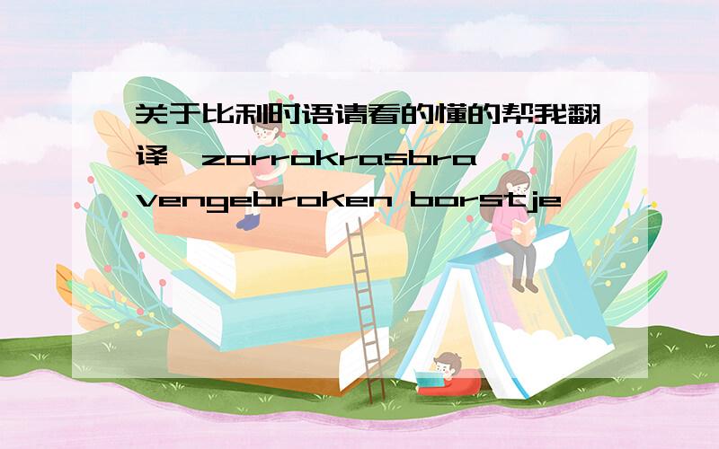 关于比利时语请看的懂的帮我翻译,zorrokrasbravengebroken borstje