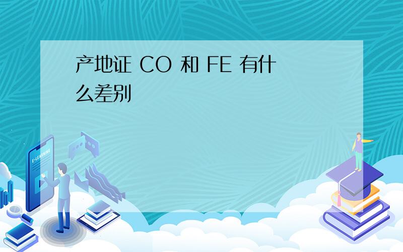 产地证 CO 和 FE 有什么差别