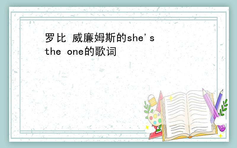 罗比 威廉姆斯的she's the one的歌词