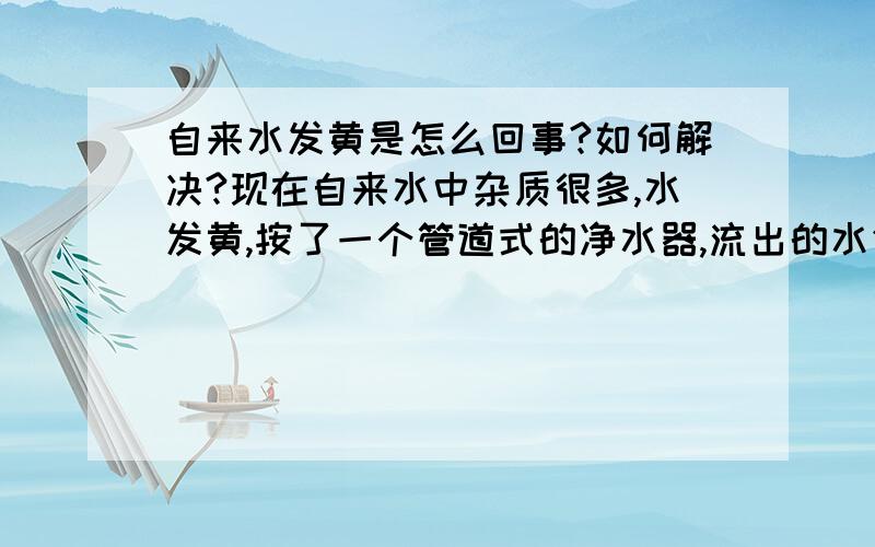 自来水发黄是怎么回事?如何解决?现在自来水中杂质很多,水发黄,按了一个管道式的净水器,流出的水仍发黄,售后的师傅说这种净水器不解决水发黄的问题.我想再安一个前端的净水器,但不知