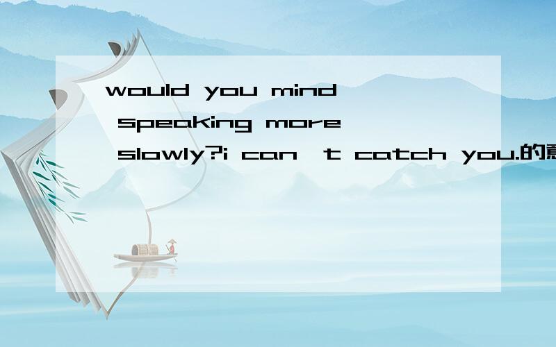 would you mind speaking more slowly?i can't catch you.的意思