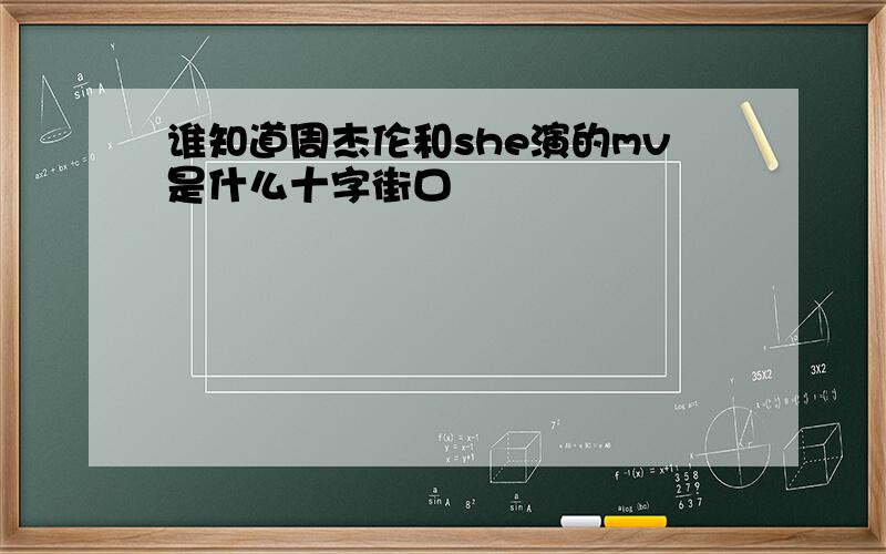 谁知道周杰伦和she演的mv是什么十字街口