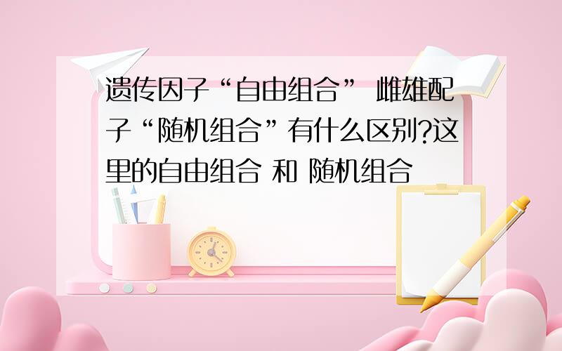 遗传因子“自由组合” 雌雄配子“随机组合”有什么区别?这里的自由组合 和 随机组合