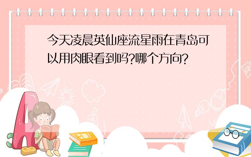 今天凌晨英仙座流星雨在青岛可以用肉眼看到吗?哪个方向?