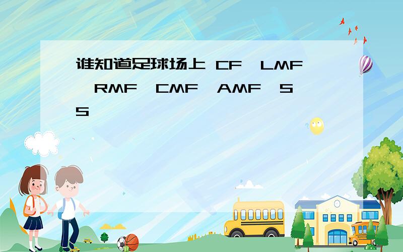 谁知道足球场上 CF、LMF、RMF、CMF、AMF、SS