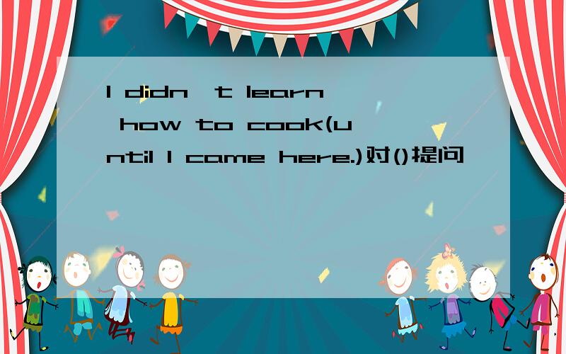 l didn't learn how to cook(until l came here.)对()提问