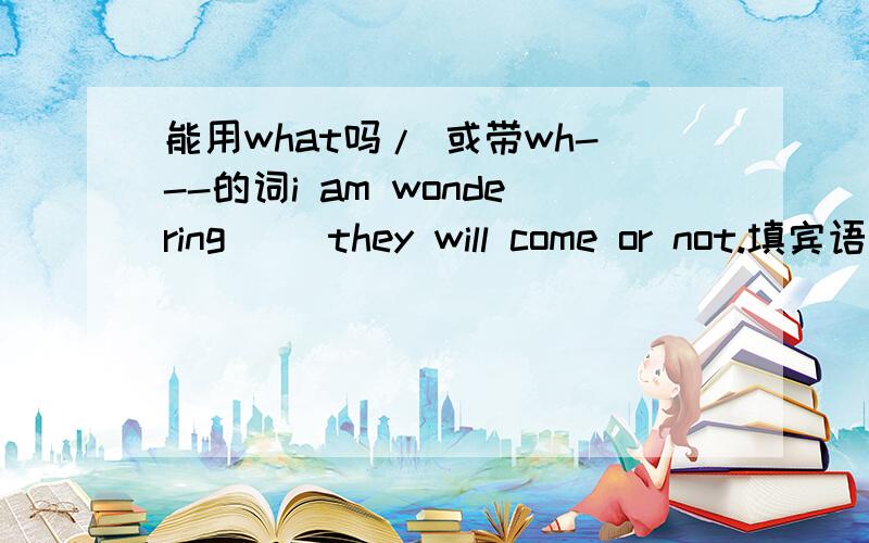 能用what吗/ 或带wh---的词i am wondering（ ）they will come or not.填宾语从句引导词