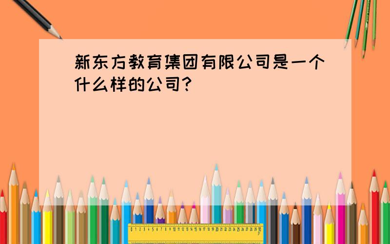 新东方教育集团有限公司是一个什么样的公司?