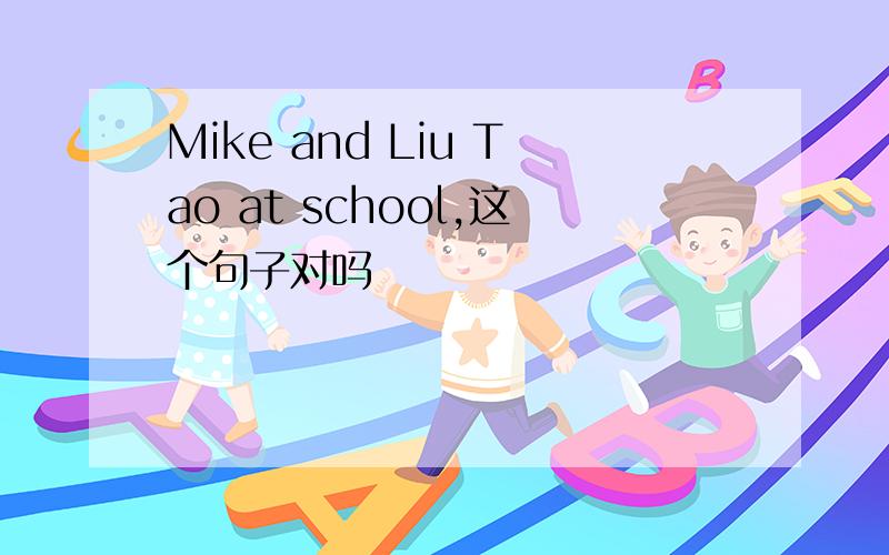 Mike and Liu Tao at school,这个句子对吗