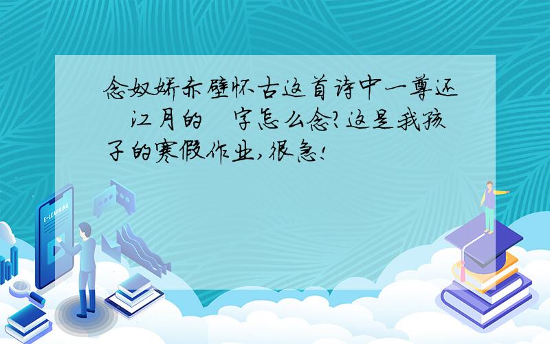 念奴娇赤壁怀古这首诗中一尊还酹江月的酹字怎么念?这是我孩子的寒假作业,很急!