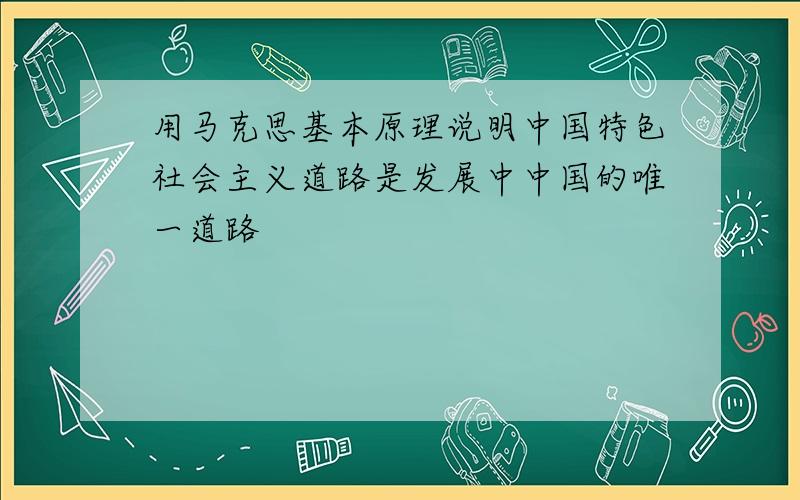 用马克思基本原理说明中国特色社会主义道路是发展中中国的唯一道路