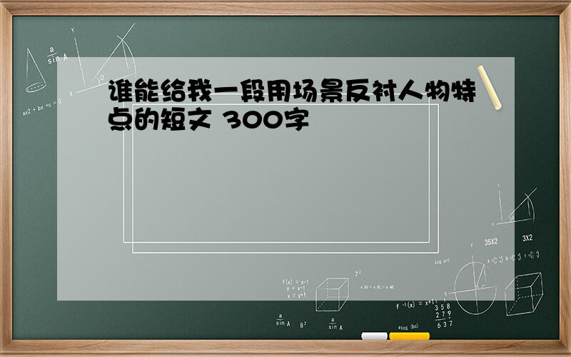 谁能给我一段用场景反衬人物特点的短文 300字