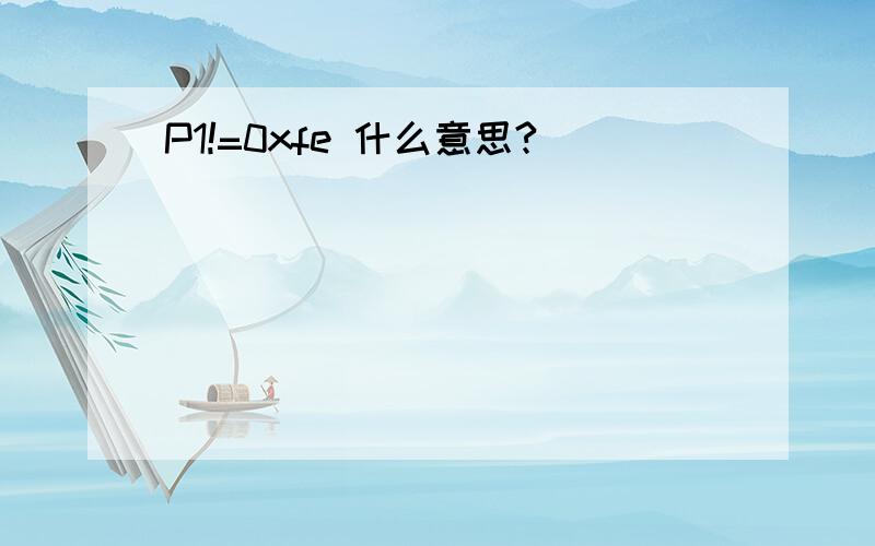 P1!=0xfe 什么意思?