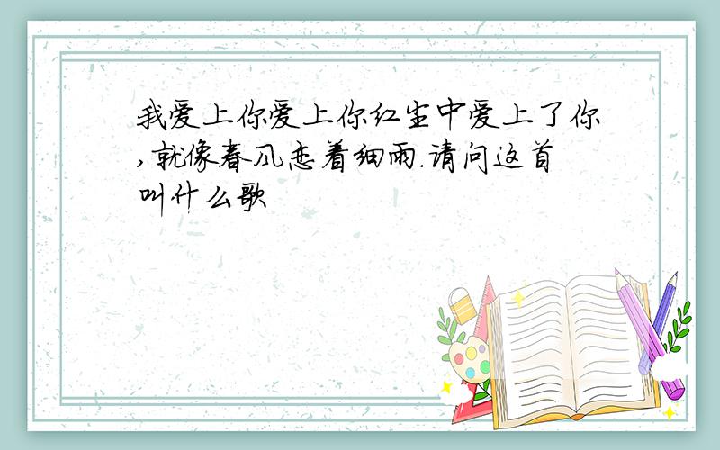 我爱上你爱上你红尘中爱上了你,就像春风恋着细雨.请问这首叫什么歌