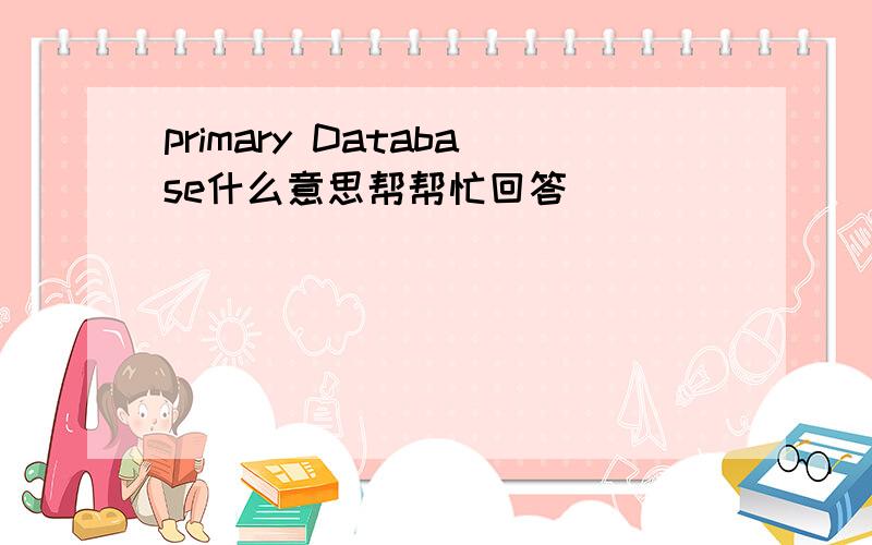 primary Database什么意思帮帮忙回答