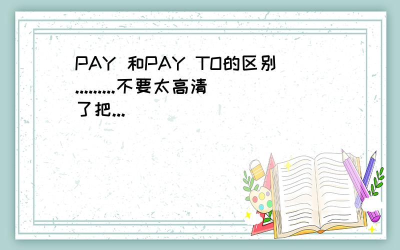 PAY 和PAY TO的区别.........不要太高清了把...