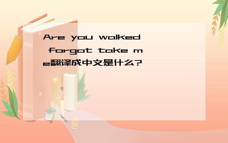 Are you walked forgot take me翻译成中文是什么?