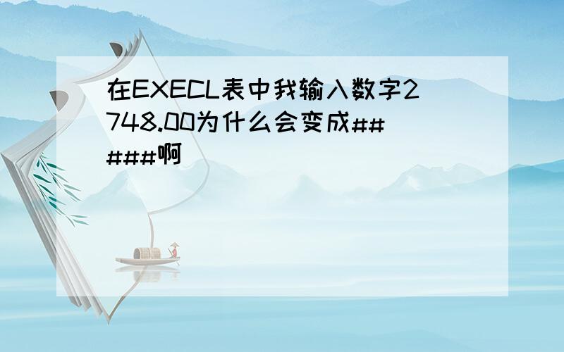 在EXECL表中我输入数字2748.00为什么会变成#####啊