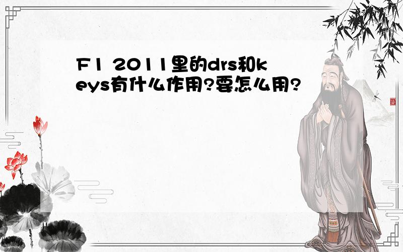 F1 2011里的drs和keys有什么作用?要怎么用?