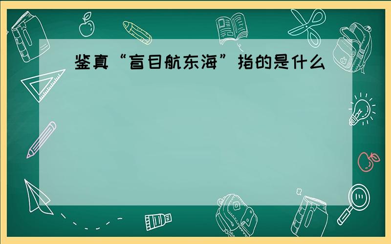 鉴真“盲目航东海”指的是什么