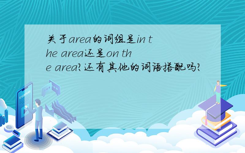 关于area的词组是in the area还是on the area?还有其他的词语搭配吗?