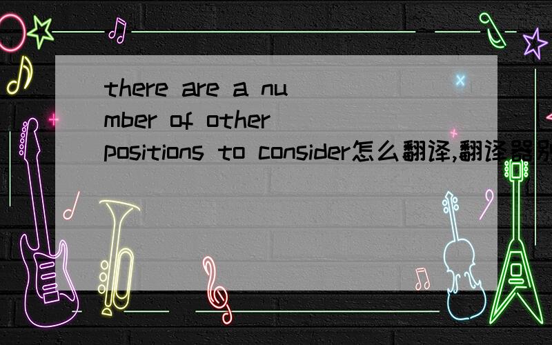 there are a number of other positions to consider怎么翻译,翻译器别来.