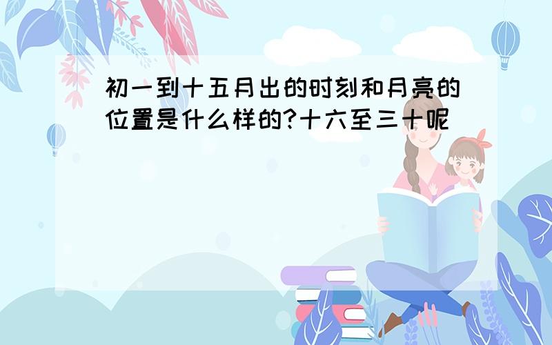 初一到十五月出的时刻和月亮的位置是什么样的?十六至三十呢