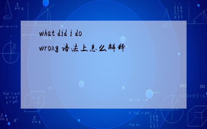 what did i do wrong 语法上怎么解释