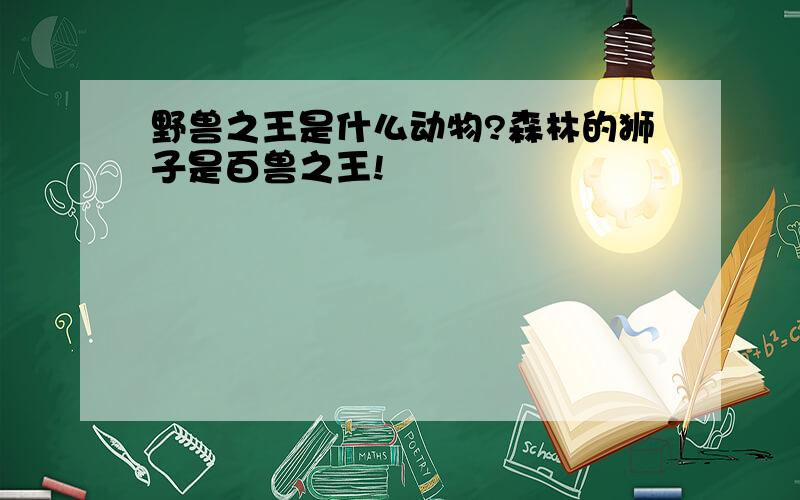 野兽之王是什么动物?森林的狮子是百兽之王!