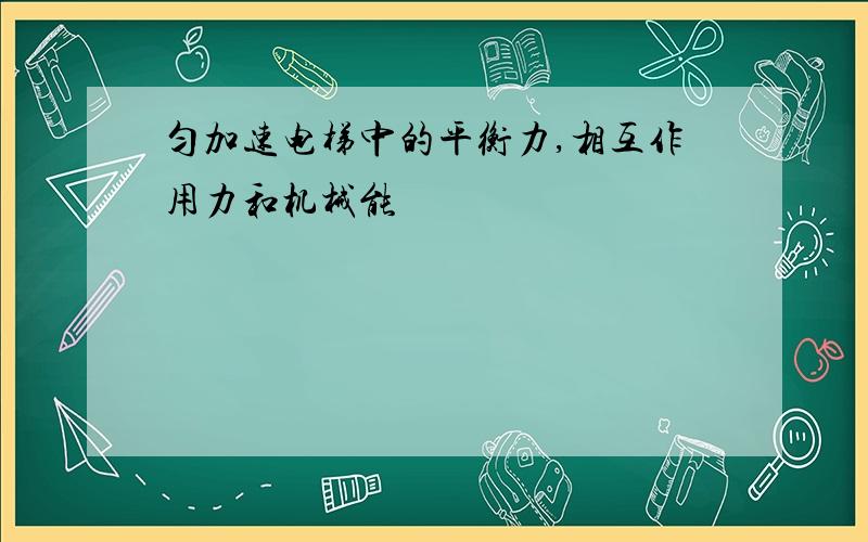 匀加速电梯中的平衡力,相互作用力和机械能