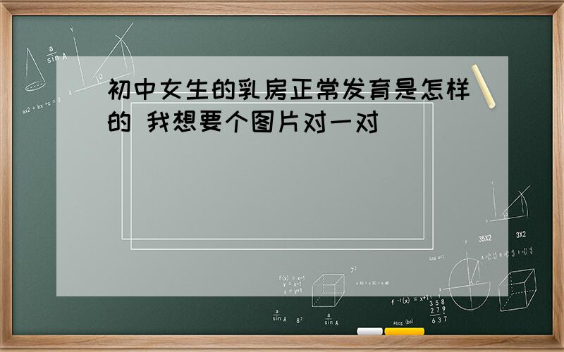 初中女生的乳房正常发育是怎样的 我想要个图片对一对