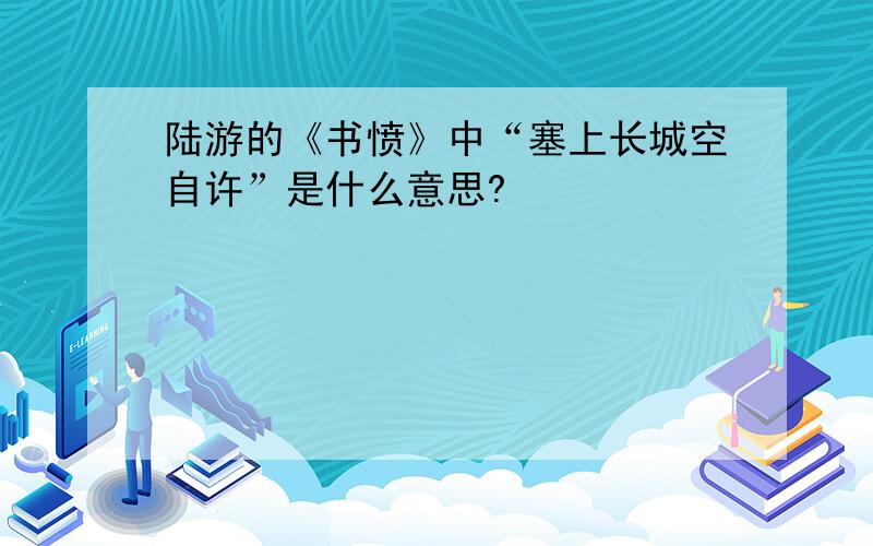 陆游的《书愤》中“塞上长城空自许”是什么意思?