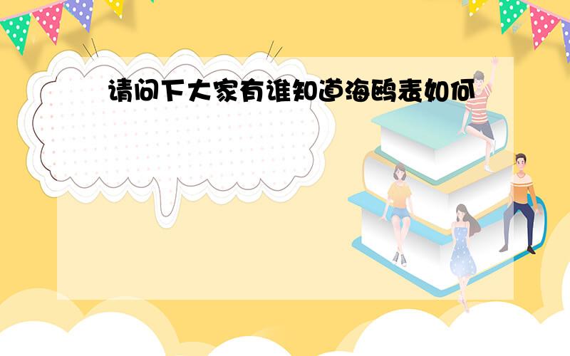 请问下大家有谁知道海鸥表如何