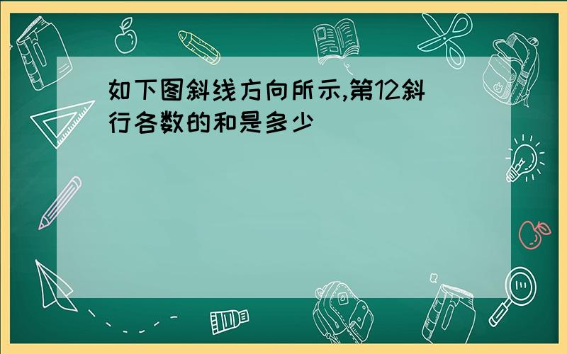 如下图斜线方向所示,第12斜行各数的和是多少