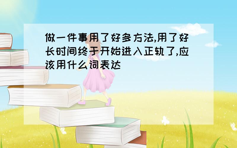 做一件事用了好多方法,用了好长时间终于开始进入正轨了,应该用什么词表达