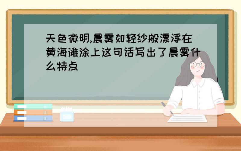 天色微明,晨雾如轻纱般漂浮在黄海滩涂上这句话写出了晨雾什么特点